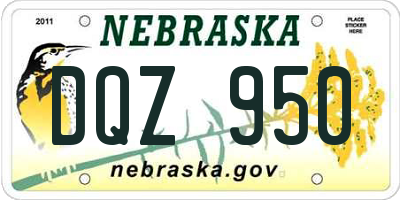NE license plate DQZ950
