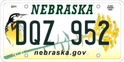 NE license plate DQZ952