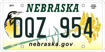 NE license plate DQZ954