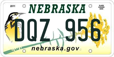 NE license plate DQZ956