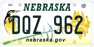 NE license plate DQZ962