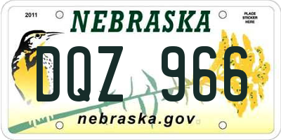 NE license plate DQZ966
