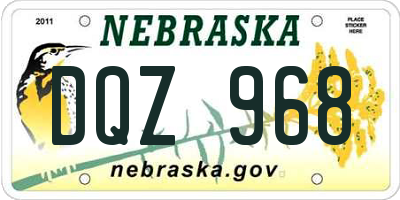 NE license plate DQZ968