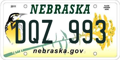 NE license plate DQZ993