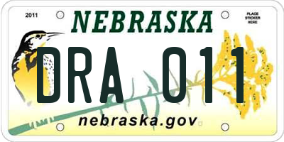 NE license plate DRA011