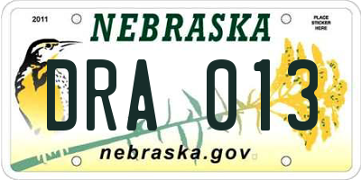 NE license plate DRA013