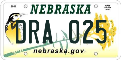 NE license plate DRA025