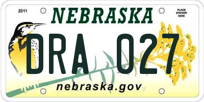 NE license plate DRA027