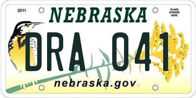 NE license plate DRA041