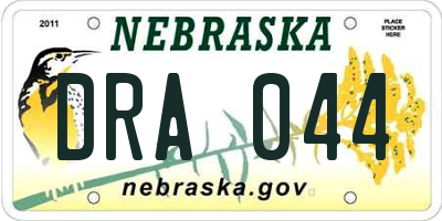 NE license plate DRA044