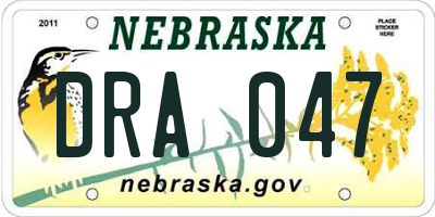 NE license plate DRA047