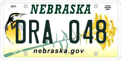NE license plate DRA048