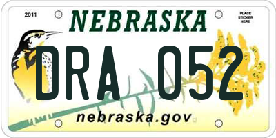 NE license plate DRA052