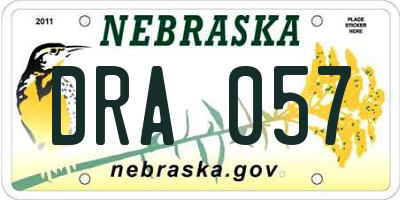 NE license plate DRA057