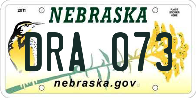 NE license plate DRA073