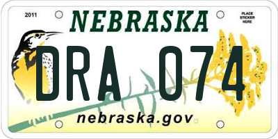 NE license plate DRA074