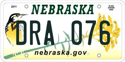 NE license plate DRA076
