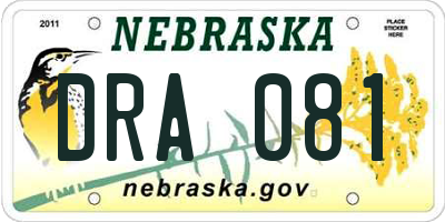 NE license plate DRA081