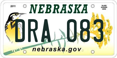 NE license plate DRA083