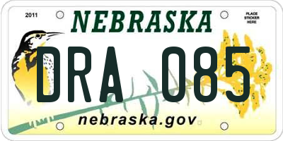 NE license plate DRA085