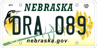 NE license plate DRA089