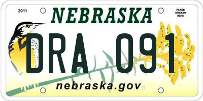 NE license plate DRA091