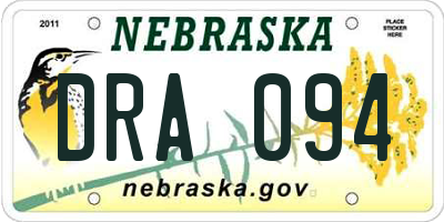 NE license plate DRA094