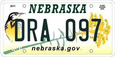 NE license plate DRA097