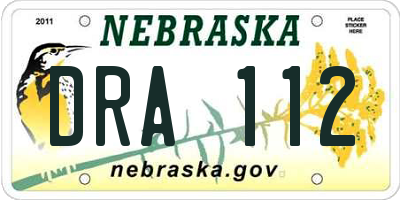 NE license plate DRA112
