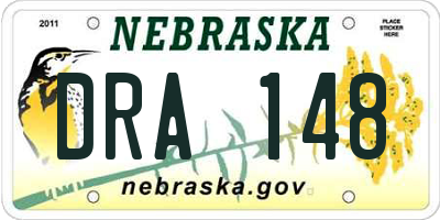 NE license plate DRA148