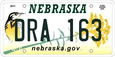 NE license plate DRA163