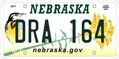 NE license plate DRA164