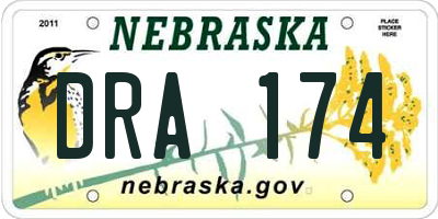 NE license plate DRA174