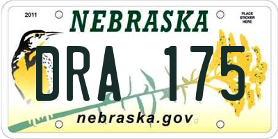 NE license plate DRA175