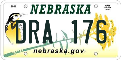 NE license plate DRA176