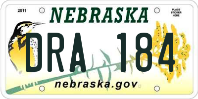 NE license plate DRA184