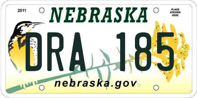 NE license plate DRA185