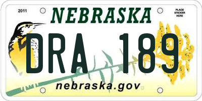 NE license plate DRA189