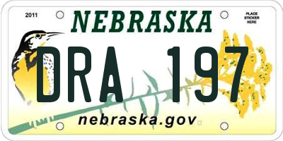 NE license plate DRA197