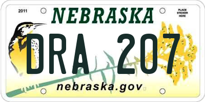 NE license plate DRA207