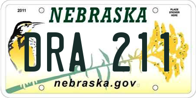 NE license plate DRA211
