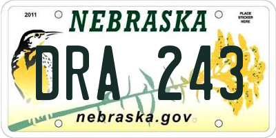 NE license plate DRA243