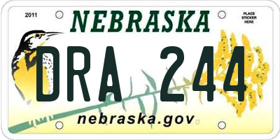 NE license plate DRA244