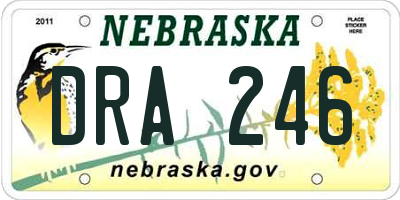NE license plate DRA246