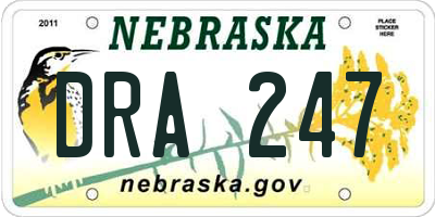 NE license plate DRA247