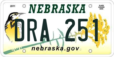 NE license plate DRA251