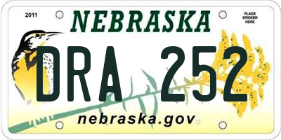 NE license plate DRA252