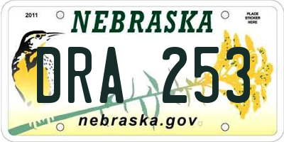 NE license plate DRA253