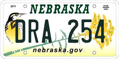 NE license plate DRA254