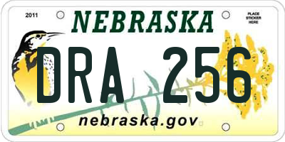 NE license plate DRA256